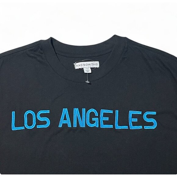 And Now This, Men's Black "Los Angeles" Oversized-Fit Graphic T-Shirt, Size M - Picture 2 of 6